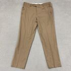 Zanella Parker Dress Pants Mens 36x30 Tan Wool Blend Flat Front Made in Italy