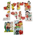 Vintage Lot of 10 Small Childrens Valentine's Day Cards Cowboy Baker Kids Animal