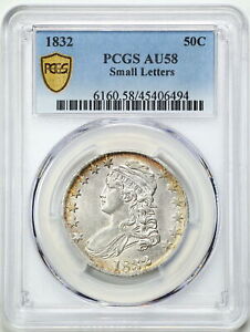 1832 Small Letters 50C Capped Bust Half Dollar AU58 PCGS 45406494