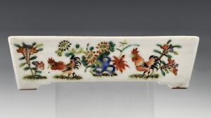 Antique Chinese Famille Rose Tongzhi Mark & Period Planter Porcelain w/Roosters