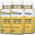 Solaray, (3 Pack) Vitamin D3 + K2, Soy Free, 60 VegCaps
