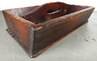 Early Antique Primitive Wood Box Tote Tool / Utensil Carrier Tray PA Farmhouse