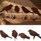 4Pcs Rusty Metal Birds Ornament Simulation Bird Art Sculpture Garden Fence Decor