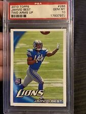 2010 Topps #268 Jahvid Best Psa 10 Two Arms Up Variant Pop 1 Of 2 Rookie Card
