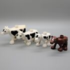 Lego Duplo Lot of 4 Cows Animal Figures Black White Brown
