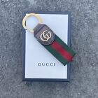 GUCCI Keychain Key Ring Holder Charm Green And Red Lanyard
