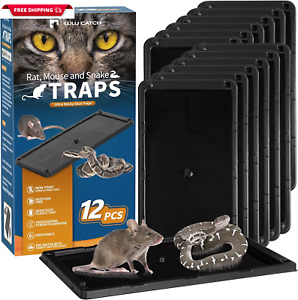 Sticky Mouse Trap, 12 Pack Large Glue Traps, Pre-Baited Heavy Duty Non-Toxic Bul