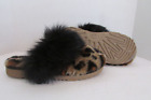 UGG Cheetah Fuzzy Fleece Slide Slipper Shoes Youth Size 4-new without tag