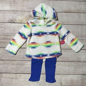 Toddler Girl Outfit Size 4T. NWT! Sherpa Pullover And Leggings. Colorful & Soft.