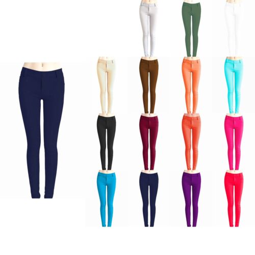 Womens Skinny Colorful Jeggings Stretchy Sexy Pants Soft Leggings S-2XL