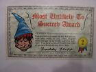 1964 Topps, Nutty Awards, #2 Most Unlikely to Succeed Award - Near Mint