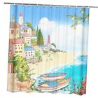 Abstract Scenic Shower Curtain Sets 72”×72”, Blue Ocean Beach 72