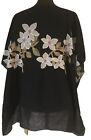 My Jessy Tunic Top Poncho NWT  Black Cotton Blend Asymmetrical Embroidered