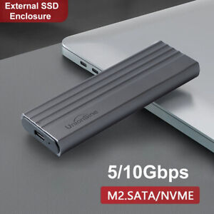 M.2 SATA NGFF SSD Enclosure NVME to USB 3.1 Gen 2 Hard Drive Caddy External Case