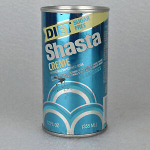 VTG 1970s Shasta Diet Cream Creme Soda Pop Can 12oz Straight Steel Hayward CA