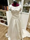 Simple Modest Cap Sleeve Wedding Dress White Ivory Bridal Gowns  Beadwork LDS