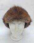 BRAND NEW BROWN MUSKRAT FUR & LEATHER RUSSIAN STYLE HAT CAP MEN MAN SIZE ALL