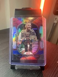 CONOR MCGREGOR HOLO RED WHITE AND BLUE SELECT PANINI PRIZM DOUBLE CHAMP