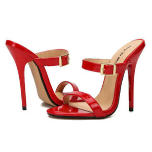 Large Size High Heel Stilett For Crossdresser Sandals Drag Queen Black White Red