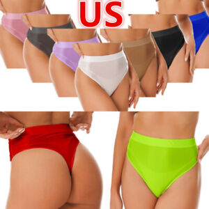 US Womens Oil Glossy Seamless High Waist Booty Shorts Hot Pants igh Cut Panties