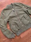 Alpha Industries Mens Bomber Style Jacket Military Green Size Large Clean