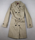 MERONA - WOMEN'S BEIGE DOUBLE-BREASTED BELTED TRENCH COAT JACKET - SIZE M