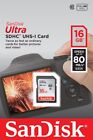 SanDisk 16GB Ultra SDHC SD Card Class 10 UHS-I Memory Card 80MB/S For Camera-UK