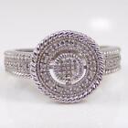 Leslie Green Sterling Silver Circle 0.25ctw Diamond Band Ring Size 8 LFD3