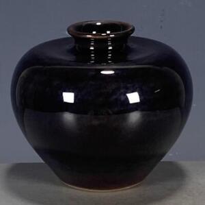Chinese Qing Dynasty Kangxi Year Black Glaze Porcelain Canister Handcrafted