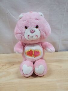 VTG Care Bears Love a Lot Bear Plush Doll Hearts Pink Kenner Toy Greetings 1983