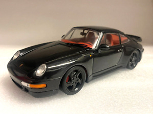 Porsche 911 993 TURBO UT Models 1:18 1995 BLACK Red Interior Diecast Car USED