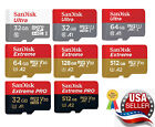 Sandisk Micro SD Card Memory 32GB 64GB 128GB 256GB 512GB Lot Ultra  Extreme Pro