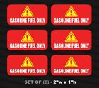 Gasoline fuel only sticker label decal can vehicle oil car truck tank vinyl 6x
