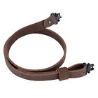 Rifle Gun Sling Buffalo Leather with Mil-Spec Swivels Crazy Horse Brown Stitch