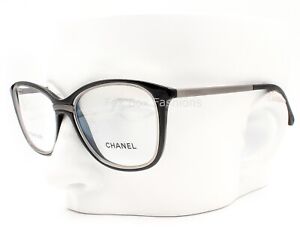 New ListingChanel 1506-T 501 Eyeglasses Glasses Polished Black / Gunmetal Silver 52-17-140
