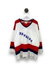 Vintage 90s Adam Graves #9 New York Rangers Nutmeg NHL T-shirt Jersey Size XL
