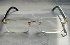 Gold Buffalo horn sunglasses w Clear Cartier Demo Lenses