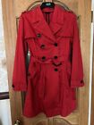 Next Size 14 Red Double Breasted Trench Coat