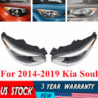 1 Pair Headlight For 2014-2019 Kia Soul Halogen Chrome Headlamps Left+Right Side (For: 2017 Kia Soul)