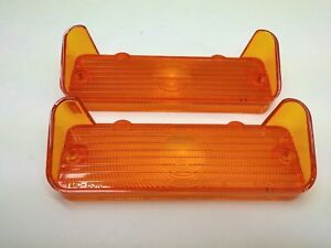 1966 66 Chevy Impala Belair Biscayne Parking Light Lens Amber Pair (For: 1966 Impala)