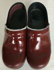 Dansko Red Patent Leather Clogs Women 36 Nurses Chefs Comfort Non Slip Shoes