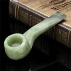 Natural Green Jade Stone Straight Pipe Smoking Tobacco Cigarette Holder Pipes