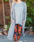 LuLaRoe Sarah- Duster Style Light Sweater Gray With Pockets Size Small New