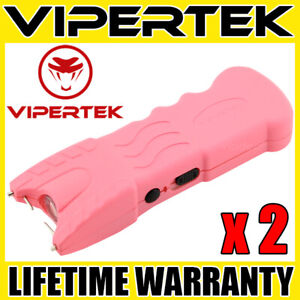 (2) VIPERTEK PINK VTS-979 Heavy Duty Stun Gun Self Defense Wholesale Lot