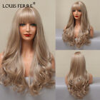Light Blonde Wigs with Bangs for Women 24 In Long Wavy Synthetic Daily Party Wig