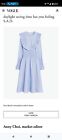 Tory Burch Smocked Cotton Dress Sky Blue Size Four Midi Modest Pockets Spring