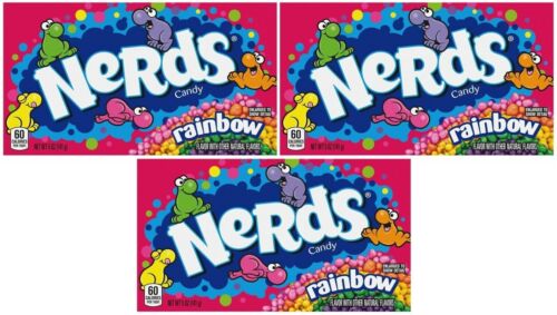 3x Rainbow Nerds Crunchy Candy Theater Box American Sweets 141.7g