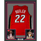 Framed Facsimile Autographed Jimmy Butler 33x42 Red Reprint Laser Auto Jersey