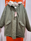 River Island In Other Words Khaki Faux Fur Lining Parka Coat, UK14, RRP £110, SF