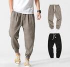 New Men's Casual Pants Spring/ Fall Elastic waistline Cotton Linen trousers gift